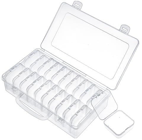 adorbox Bead Storage Box, 20 Pcs Plastic Small Storage Box with Lid, Clear Craft Bead Storage Boxes for Clay Beads Diamond DIY Craft Making Jewelry