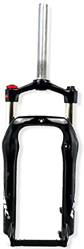 Fatbike-Gabel 20 x 4,0 Zoll, Mountainbike-Gabel, 28,6 mm gerades Rohr, Federweg 100 mm, Ölfedergabel, QR 9 mm, Federgabel, Kronenverriegelung, Scheibenbremse, passend für MTB/ATV/Snowbike, 2400 g