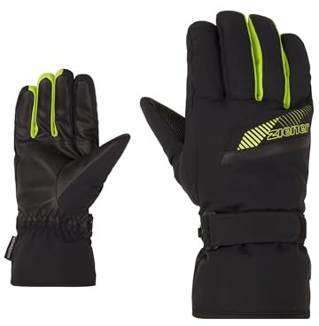 Ziener Herren GORDANUS Ski-Handschuhe/Wintersport | wasserdicht, PFC frei, Black.Lime, 8