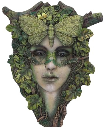 Nemesis Now Fleur Oval Ladies Face Wall Hanging Sculpture 25.5cm, Green | Resin, Cast in the Finest Resin, Expertly Hand-Painted