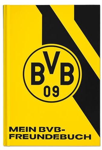 Borussia Dortmund Unisex Jugend BVB Freundebuch, schwarzgelb Freundealbum, gelb, One Size