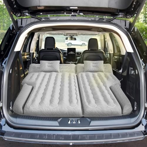 Vino Cove Auto Matratze 185x140x16 cm Auto Luftmatratze für SUV, Beflockung Oberfläche Auto Luftbett mit 2 Kissen, Aufblasbaren Autobett für Kofferraum für Reisen Camping Zuhause