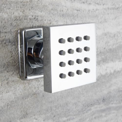 Jet de douche carré en laiton massif, buse de massage, jets muraux, angle réglable, contrôle du débit, 5 x 5 cm (NPT1/2)