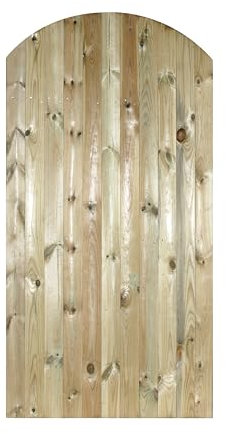 Castle Wooden Bow Top Garden Gates Tongue & Groove Arch Arched Wood Timber (900mm Wide x 1800mm High CA42)