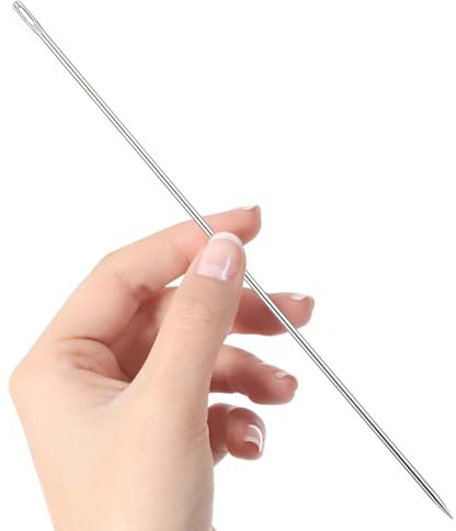 Yuanchu 10 Zoll lange Nähnadeln,Nähnadeln mit großem Öhr professionelle Polsternadel Leder-Nähnadeln lange Hand NäHnadeln für Zuhause Leder Wandteppich Stickerei Teppich Heimwerken(10in)