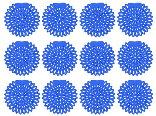 QUARKZMAN 12Pcs Écran Urinoir Désodorisant, Gâteaux Urinoir Anti-Éclaboussures Parfumés Protection Contre Les Odeurs Tapis Urinoir Toilettes Et Salle De Bain, Bleu