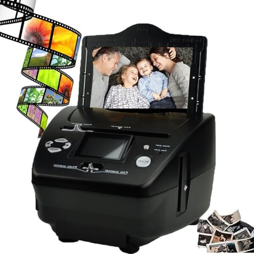 Digital Film Slide Scanner, Högupplöst Slide Negative Scanner med 2,4 LCD-skärm och 8,1 megapixel sensor, inbyggt 128 Mb minne, for 3 * 5/4 * 6/5 * 7 foton, diabilder och negativ