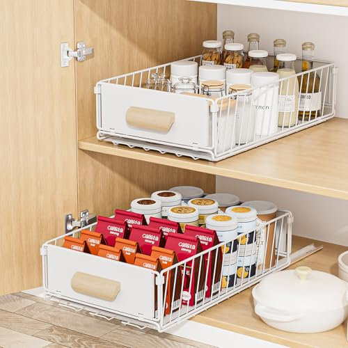 Diealles Shine Cajones Extraibles para Cocina, 24x40x10CM Bandeja Extraible Armario Cocina, Sin Necesidad de Taladrar Cajon Telescopico Cocina, Cajones Deslizantes para Cocina Armario