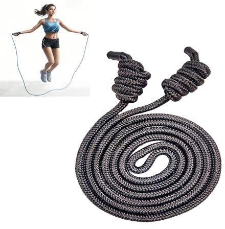 Flow Corda da Esercizio Fitness Corda per Salto Casa High Performance Double Woven Training Rope Regolabile Corda per Salto per Palestra Cardio Casa (Nero)