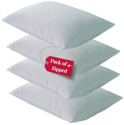 IMFAA Terry Pack-4 Waterproof Pillow Protector - Soft and Comfortable Pillowcase Protectors - Anti-Allergy and Breathable Pillow Cover (4 x Terry-Zipped)