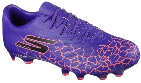 Skechers SKX 1 Herren-Fußballschuhe für festen Boden, Violett / Schwarz, 39.5 EU