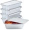 Large Aluminium Foil Containers with Lids - (23*12*7)cm -10PCS Foil Trays with Lids Ideal for Storage, Baking, Roasting BBQ Cooking Reusable Food Containers Tin Foil Take away boxes for multiple uses