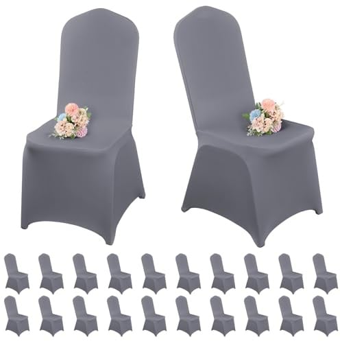Pesonlook 20pack Grey Stuhl Covers Dining Chair Sitzabdeckung Spandex Stuhl Cover für Wohnzimmer-universelle Essstuhl Slip Covers Protector für Hochzeit/Bankett/Party