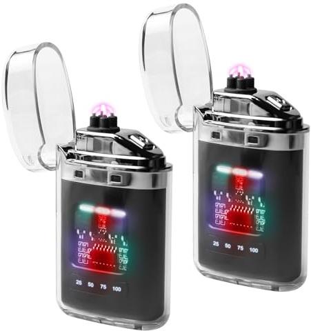 Elektro Lichtbogen Feuerzeug USB C, Sturmfeuerzeug Elektrisch mit Farbige Flammen, Elektrische Feuerzeuge mit Batterieanzeige, Feuerzeuge, Geburtstagsgeschenk für Männer Opa Frauen, Schwarz