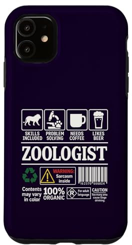 Zoologe Lustige Fähigkeiten Sarkasmus Bier Kaffee Zoologie Fakten Hülle für iPhone 11