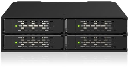 ICY DOCK 4 x U.2 / U.3 NVMe PCIe 5.0 SSD bis 128Gbps zu 2 x MCIO 8i (SFF-TA-1016) Wechselrahmen - Vollmetall - ToughArmor MB699V5P-B