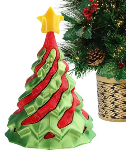 Fidget Christmas Tree Toy, Collectible Desktop Decoration, Passthrough 3D Printing Figure Feature, Durable Lightweight Material Details, Holiday Accessory with Interactive Design, Teens Adults Boys