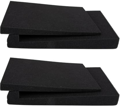 Speaker Noise Isolation Cushion 2pcs Sponge Shockproof Pads | Black Sponge, Vibration Absorption and Acoustic Isolation, for Loud Speaker and Monitor Use