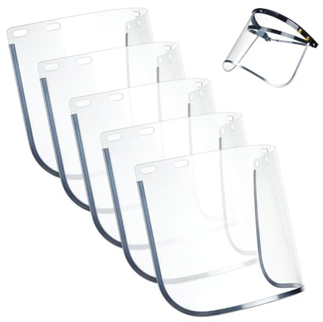 OLYCRAFT 6Pcs Clear Face Shield Replacement 40x20x0.3cm Full Protection Face Shield Safety Faceshield Replacement Visors Clear Polycarbonate Visor for Grinding Polishing Cutting Work