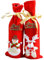 2PCS Christmas Wine Bottle Cover Bags Xmas Snowman Deer Pattern Bottle Wrap Party Festival Decors