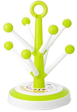 Uminilife Green Polypropylene Cup Hanger (8 Hooks) - Cup Mug Tree Storage Rack - Kitchen Organizer