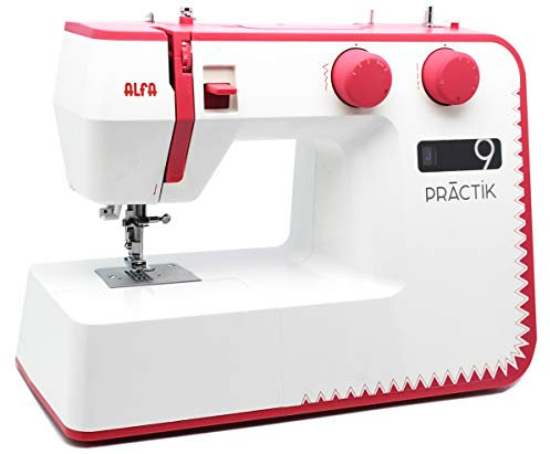 Alfa Máquina de Coser Practik 9, 34 Puntadas, Luz LED, Chasis metálico