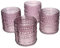 NoNa ORIS violett lila - 4er Set Teelichtglas - Teelichtgläser Kerzenglas Kerzengläser Windlicht Vintage orientalisch