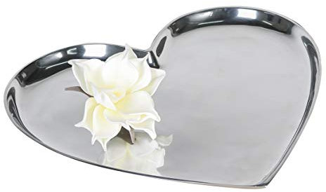 Casablanca Deko-Schale Herz - aus Aluminium poliert silberfarben D 45 cm