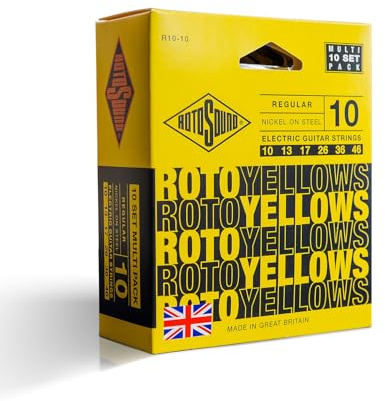 Rotosound R10-10 (Roto Yellows) Corde per chitarra elettrica, confezione da 10