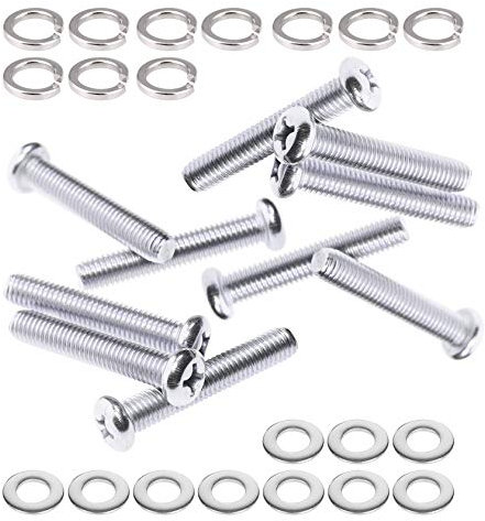 M8 x 50 mm Schrauben mit Unterlegscheiben, 304 Edelstahl, Rundkopfschraube, TV-Wandhalterung, Bolzen für Samsung LG VIZIO Philips Sony, 10 Stück