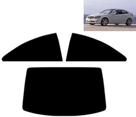 Passgenaue Tönungsfolie für-Mercedes C Class W203 3-Türen Coupe 2008-2011 Heck/Seitenscheiben (20% Schwarz)