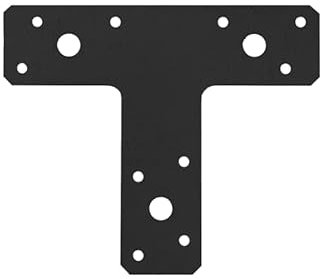 Black T-Shape Flat Metal Connector Plate Bracket T Shape Mending Plate Joiner Connector 150x127x38mm Decorative