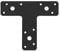 Black T-Shape Flat Metal Connector Plate Bracket T Shape Mending Plate Joiner Connector 150x127x38mm Decorative