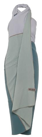 Knit Factory - Fay Pareo/XL Schal - Strandtuch, XXL Schal und Pareo in einem - Multifunktionales Musselintuch - Sommer handtuchkleid - Damen Pareo aus 100% Bio-Baumwolle - Stonegreen/Vintage Green