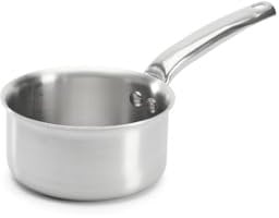 De Buyer - Casserole en inox 3 couches ALCHIMY - 14 cm - Fabriquée en France, Sans PFAS, Maîtrise de la Cuisson, Inox 18/10, Tous Feux + Four, Finition Poli Brossé, Gris