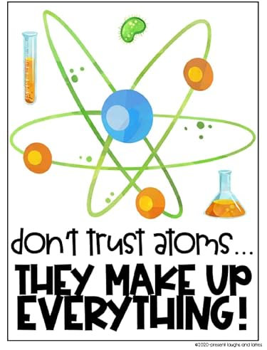 P1015 Poster mit wissenschaftlichen Atomen, 30,5 x 45,7 cm, inspirierende, motivierende Lernposter für Klassenzimmer, tolle Geschenkidee für Lehrer