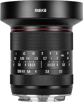 Meike 10mm F2.0 Ultra Wide Angle Zero Distortion APS-C Objektiv mit manueller Fokussierung Kompatibel mit Sony E-Mount Kameras A6600 A6400 A5000 A5100 A6000 A6100 A6300 A65000 NEX3 3