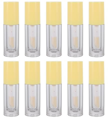 minkissy Lip Gloss Clear Purple Lipstick 10pcs 6ml Empty Lip Gloss Tubes Refillable Lipgloss Containers Transparent Lip Balm Bottles for Lipstick Samples (Yellow) Lip Oil Purple Lipstick