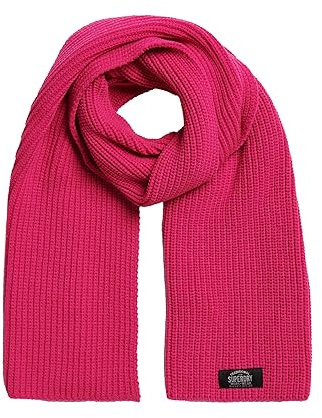 Superdry Damen Klassischer Strickschal Pfau Pink 1SIZE