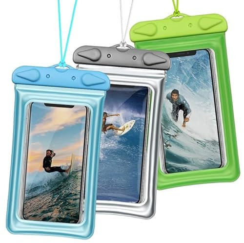 Kemket Waterproof Phone Case: Reusable Dry Pouch Bag Keeps Smartphones Safe - Fits up to 6.8 Screen, IPX8 Protection for iPhone & Android, Touchscreen Compatible Blue