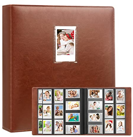 640 Pockets Photo Album for Fujifilm Instax Mini Camera, Polaroid Camera, for Fujifilm Instax Mini 11 12 9 40 Evo Liplay 8 7+ Instant Camera, Photo Album for Polaroid Kodak HP Zink 2x3 Photo (Brown)