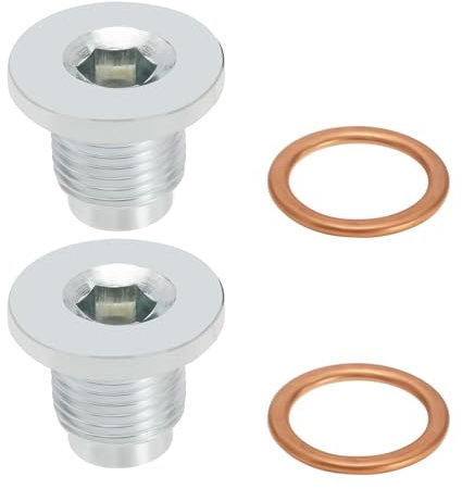 ECSiNG 2 Stück Auto Ölablassschraube 11137585928 11137546274 Kompatibel mit BMW Mini R56 R55 R57 R58 R59 Motor Ölablassschraube Dichtring