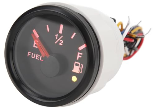 Jauge de Niveau de Carburant Universelle, Numérique, Compteur de Carburant Marin, 52mm, DC9-32V, 240-33ohm, pour Camping-car, Yachts, Bateaux de Pêche (Cadran noir Lunette noire)
