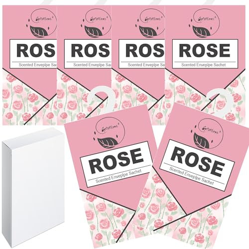 6pcs Wäscheduft Schrank Duftsäckchen Kleiderschrank Dufterfrischer, Duftbeutel Kleiderschrank Duft Hanging Beutel, Schrankdeo Natürlichen Geruch Sachet, Duftsachet, Schrankduft Frische (6rose)