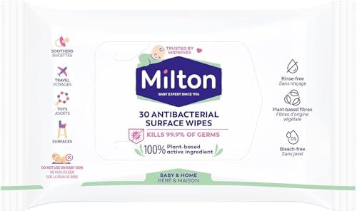 3 x Milton Antibacterial Surface Wipes 30