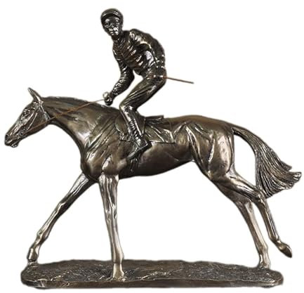 FLCPJGV Cowboy-Skulptur auf dem Pferderücken, Western-Cowboy-Statue, einzelne Reitfigur, Ornamente