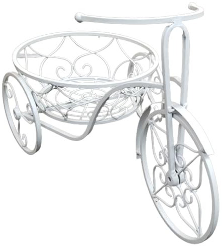SK Style Decorative Small Tricycle Garden Bike Planter - White