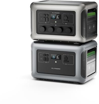 ALLPOWERS Tragbare Powerstation R3500 mit Zusatzakku B3000, Kapazität von 3168Wh auf 6336Wh LiFePO4 Batterie, 3500W Ausgang Solargenerator für Notstromversorgung zu Hause, Notfälle, Camping, Wohnmobil