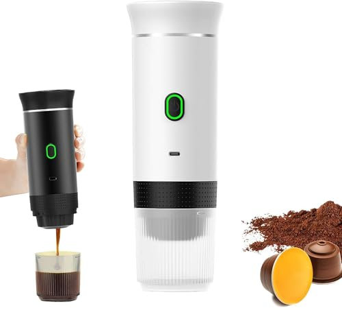 Genérico Cafetera Espresso portátil, 3 en 1, cafetera multicápsulas con autocalentamiento de, Mini cafetera para Llevar para Camping,autocalentable, cafetera portátil para Oficina y hogar