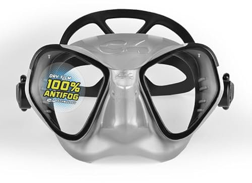 C4 Condo-R - Máscara de Buceo para apnea, Buceo, esnórquel y Buceo con Botella, Modelo Black – Snake Camu – Carbon (Silver Black)
